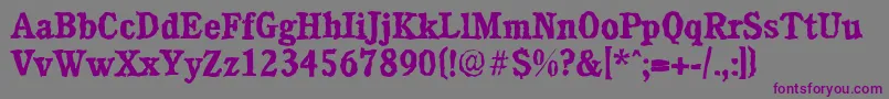 Weitere Informationen zur CalgaryrandomBold-Schriftart CalgaryrandomBold-Schriftart – Violette Schriften auf grauem Hintergrund