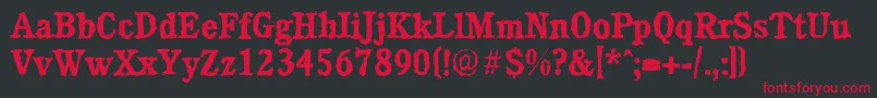 CalgaryrandomBold Font – Red Fonts on Black Background