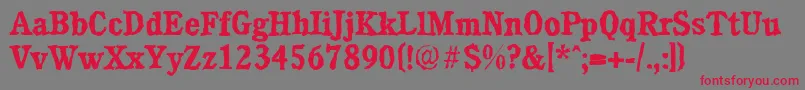 CalgaryrandomBold Font – Red Fonts on Gray Background