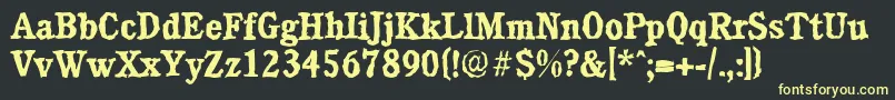 CalgaryrandomBold Font – Yellow Fonts on Black Background