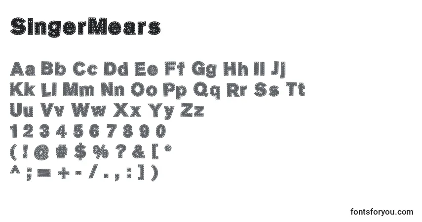 Шрифт SingerMears – алфавит, цифры, специальные символы