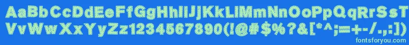 SingerMears Font – Green Fonts on Blue Background