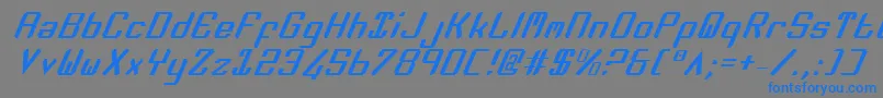 フォントZeev2i – 灰色の背景に青い文字