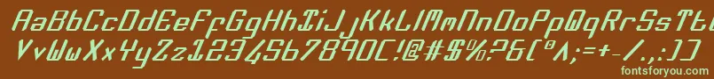 Zeev2i-fontti – vihreät fontit ruskealla taustalla