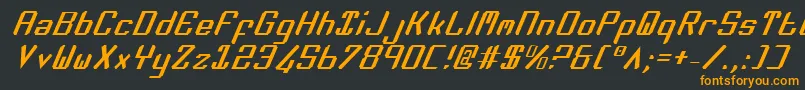 フォントZeev2i – 黒い背景にオレンジの文字