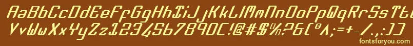 Zeev2i-fontti – keltaiset fontit ruskealla taustalla