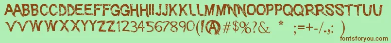 AdventPsychosis Font – Brown Fonts on Green Background