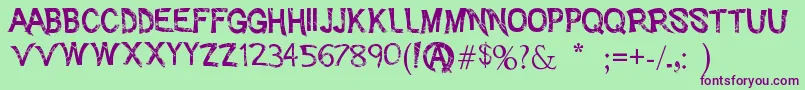 AdventPsychosis Font – Purple Fonts on Green Background