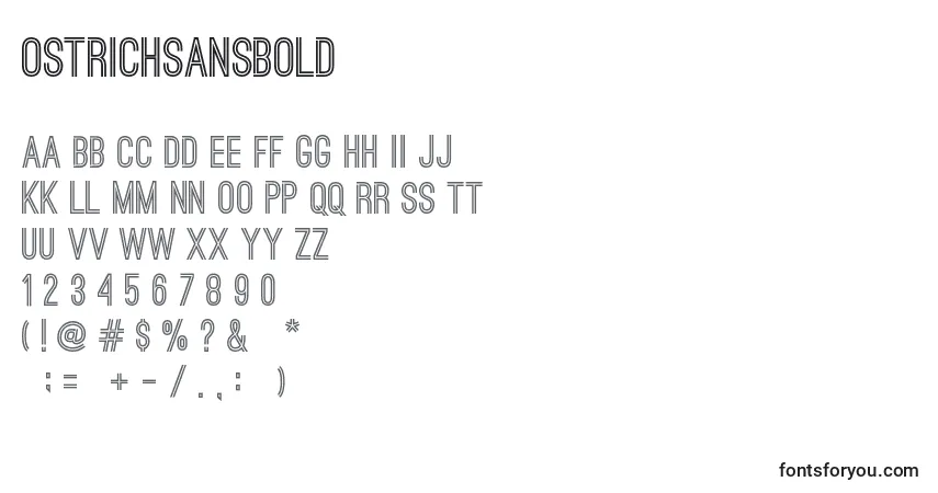 Шрифт OstrichsansBold – алфавит, цифры, специальные символы