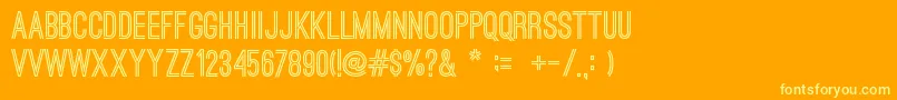 OstrichsansBold-Schriftart – Gelbe Schriften auf orangefarbenem Hintergrund