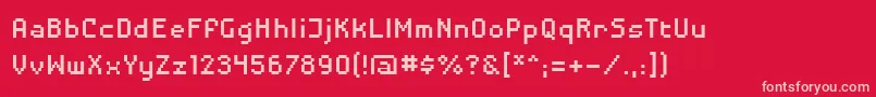 Disposabledroid Font – Pink Fonts on Red Background