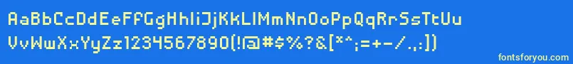 Disposabledroid Font – Yellow Fonts on Blue Background