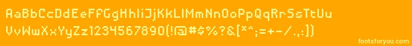 Disposabledroid Font – Yellow Fonts on Orange Background