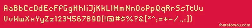 Disposabledroid Font – Yellow Fonts on Red Background