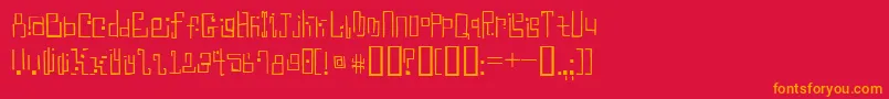 AntimonyBlue Font – Orange Fonts on Red Background