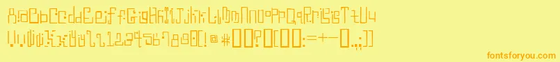 AntimonyBlue Font – Orange Fonts on Yellow Background