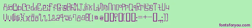AntimonyBlue-Schriftart – Violette Schriften auf grünem Hintergrund