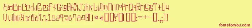 AntimonyBlue-Schriftart – Rote Schriften auf gelbem Hintergrund