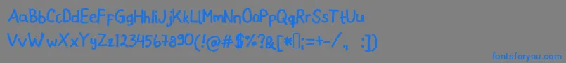 フォントMicaronian – 灰色の背景に青い文字
