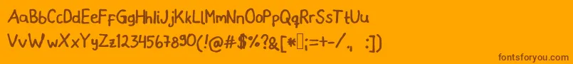 Micaronian-Schriftart – Braune Schriften auf orangefarbenem Hintergrund