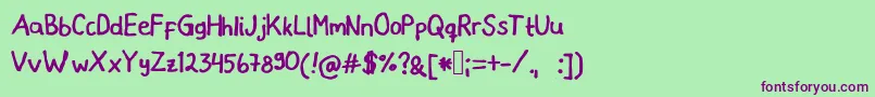 Micaronian Font – Purple Fonts on Green Background