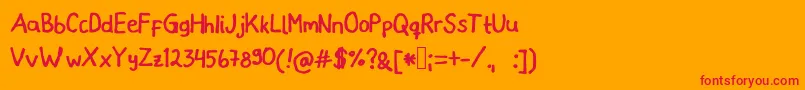 Micaronian Font – Red Fonts on Orange Background