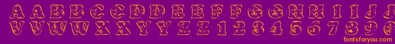 KrHeartfilled Font – Orange Fonts on Purple Background