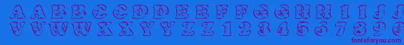 KrHeartfilled Font – Purple Fonts on Blue Background