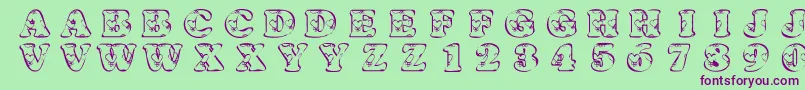 KrHeartfilled Font – Purple Fonts on Green Background