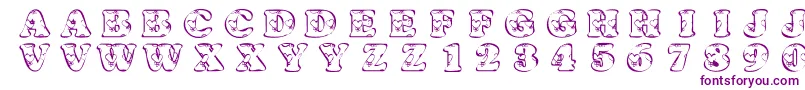 KrHeartfilled Font – Purple Fonts on White Background