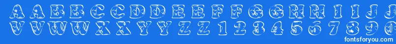 KrHeartfilled Font – White Fonts on Blue Background