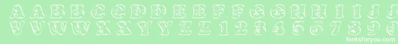 KrHeartfilled Font – White Fonts on Green Background