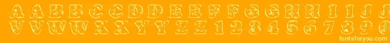 KrHeartfilled Font – Yellow Fonts on Orange Background