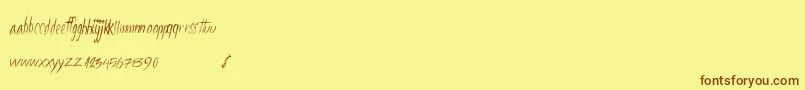Czcionka Fourstars – brązowe czcionki na żółtym tle