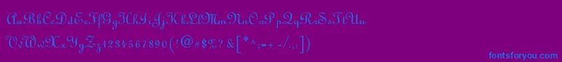 フォントFinlandia – 紫色の背景に青い文字