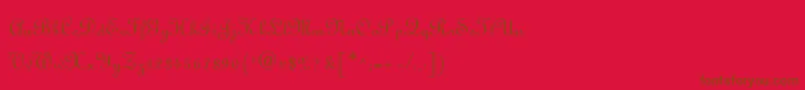 Finlandia-fontti – ruskeat fontit punaisella taustalla