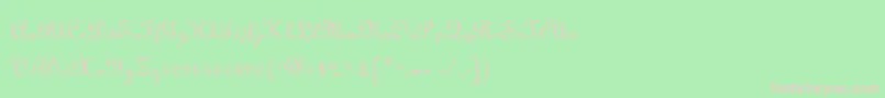 フォントFinlandia – 緑の背景にピンクのフォント