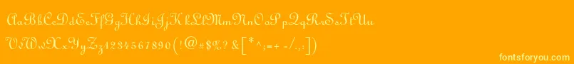 フォントFinlandia – オレンジの背景に黄色の文字