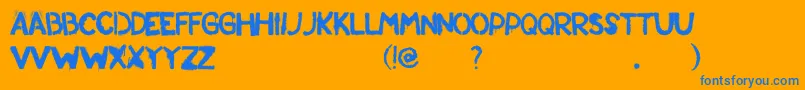 Standrew-Schriftart – Blaue Schriften auf orangefarbenem Hintergrund