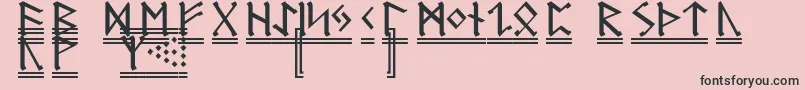 フォントGermanicRunes2 – ピンクの背景に黒い文字