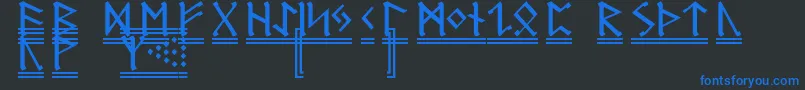 GermanicRunes2 Font – Blue Fonts on Black Background