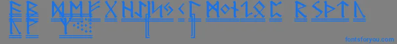 フォントGermanicRunes2 – 灰色の背景に青い文字