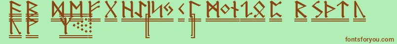 Шрифт GermanicRunes2 – коричневые шрифты на зелёном фоне