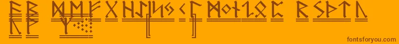 Шрифт GermanicRunes2 – коричневые шрифты на оранжевом фоне