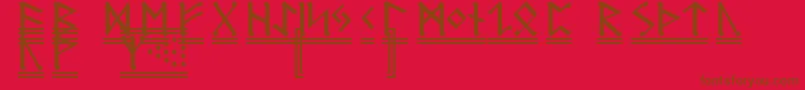 Fonte GermanicRunes2 – fontes marrons em um fundo vermelho