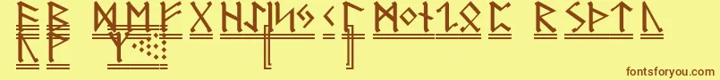 GermanicRunes2 Font – Brown Fonts on Yellow Background