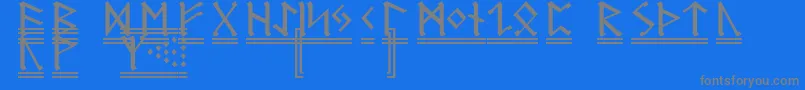 GermanicRunes2-Schriftart – Graue Schriften auf blauem Hintergrund