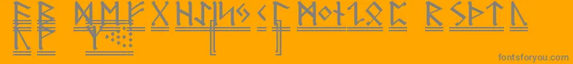 フォントGermanicRunes2 – オレンジの背景に灰色の文字