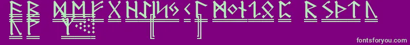 GermanicRunes2 Font – Green Fonts on Purple Background