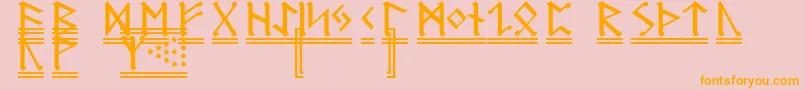 GermanicRunes2 Font – Orange Fonts on Pink Background